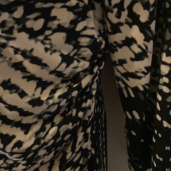 RALPH LAUREN Faux Wrap Front Dress, Size 12, Black/Beige Abstract Print - Picture 3 of 6